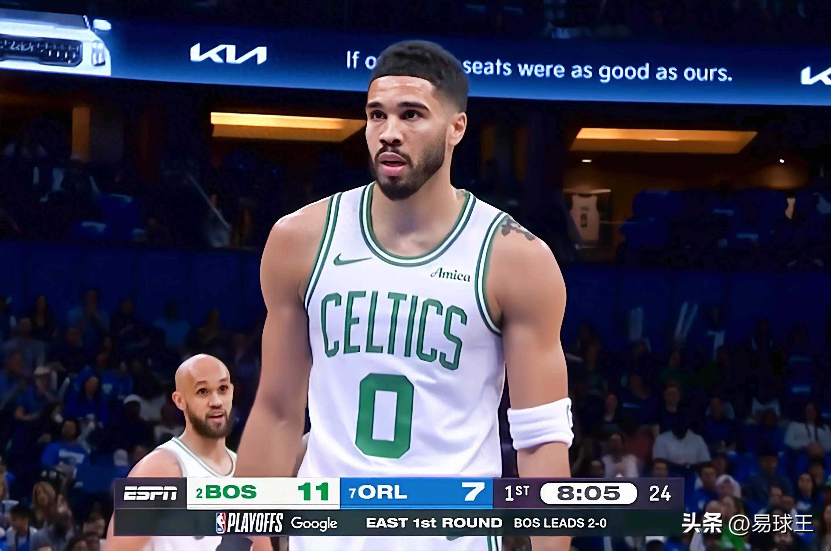 包含骑士大胜魔术，塔图姆贡献27分的词条